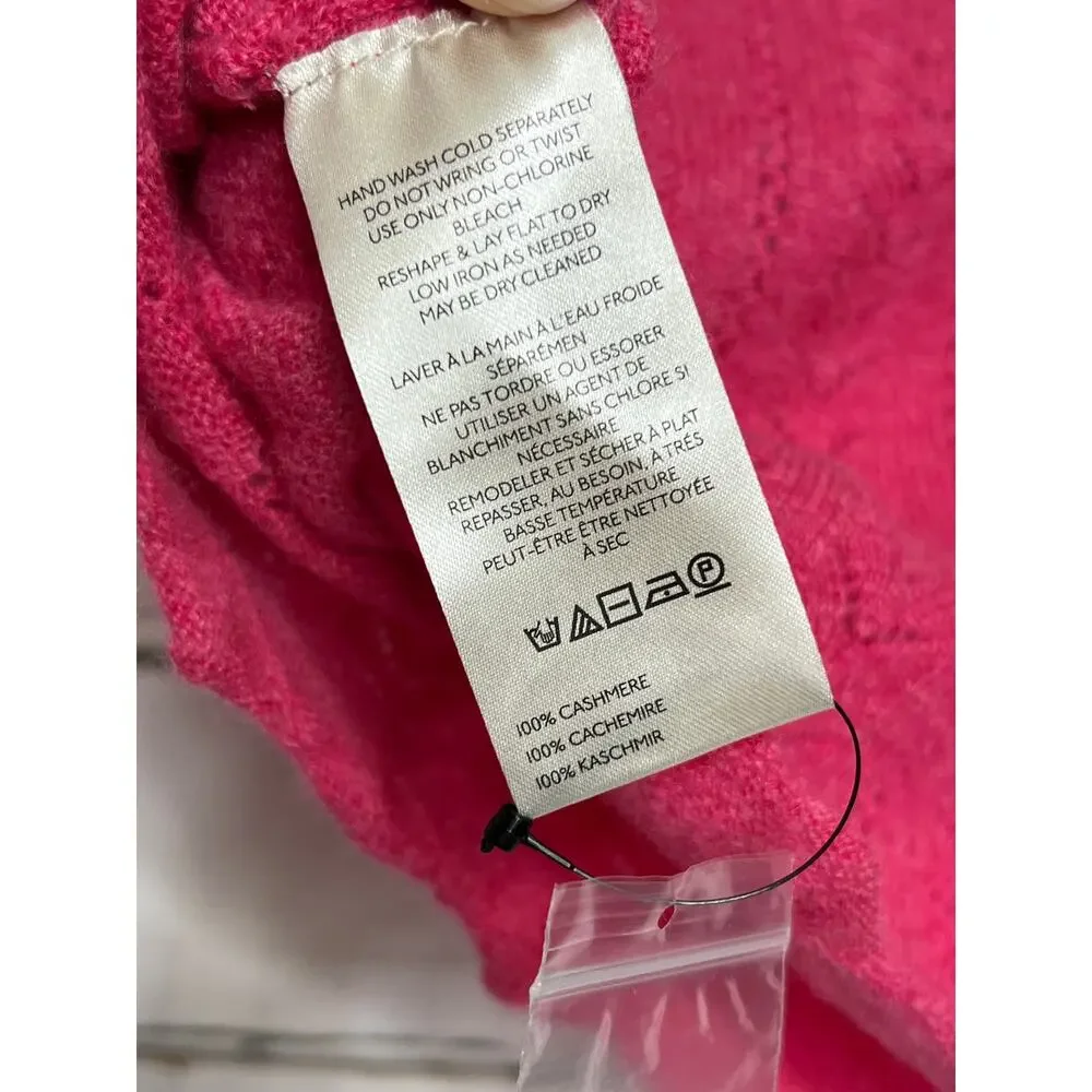 Free People Hera Calypso Pink Pointelle Knit Crop Top Size XS Cashmere NWT